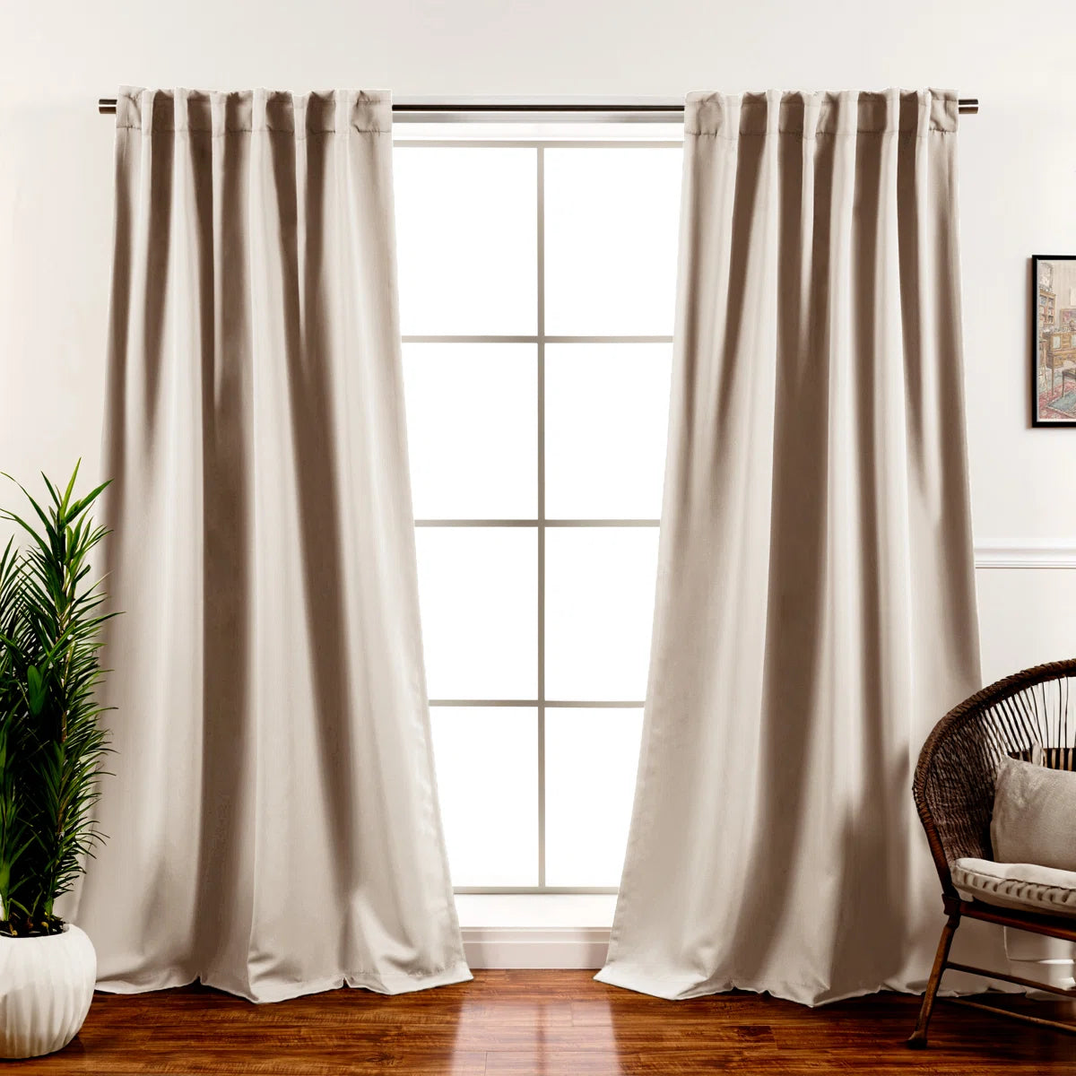 Bantam Solid Blackout Thermal Rod Pocket Curtain Panels (Set of 2)
