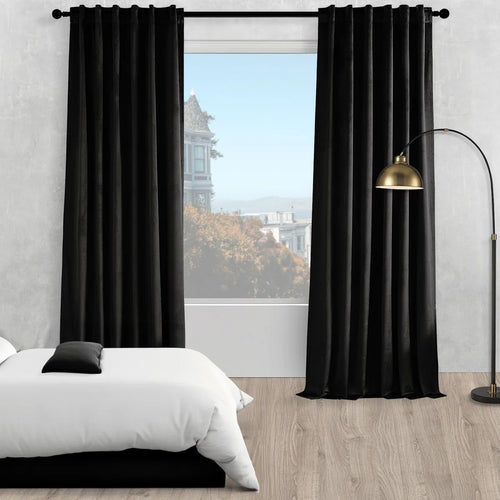 Ike Solid 70%-85% Blackout Rod Pocket Back Curtain Panels (Set of 2)