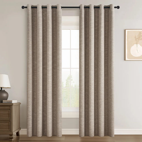 Dennan Curtains , Grommet Top Thick 100% Blackout Drapes Full Light Blocking Curtains (Set of 2)