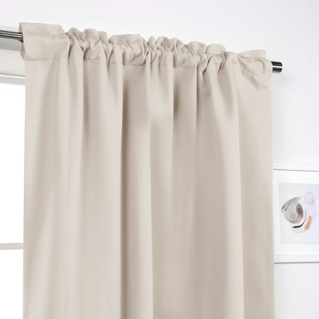 Bantam Solid Blackout Thermal Rod Pocket Curtain Panels (Set of 2)
