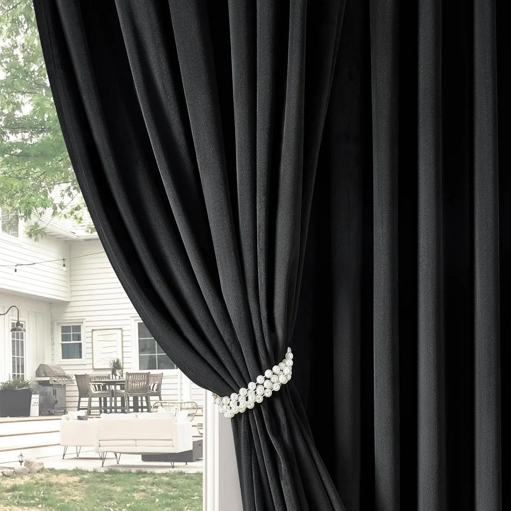 Ike Solid 70%-85% Blackout Rod Pocket Back Curtain Panels (Set of 2)