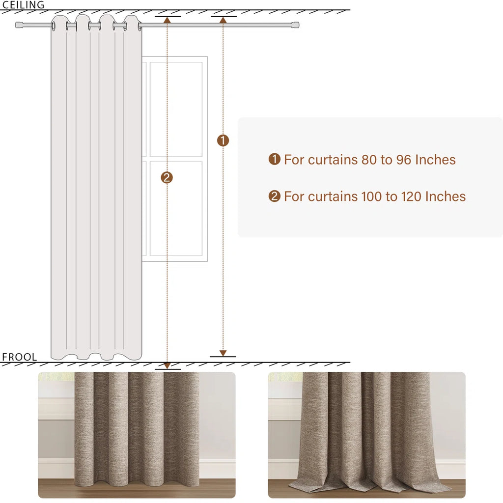 Dennan Curtains , Grommet Top Thick 100% Blackout Drapes Full Light Blocking Curtains (Set of 2)