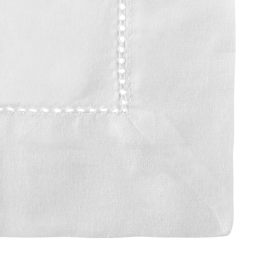 Blandford Premium 100% Cotton Solid Hemstitch Semi-Sheer Rod Pocket Curtain Panels with Tie-Backs (Set of 2)
