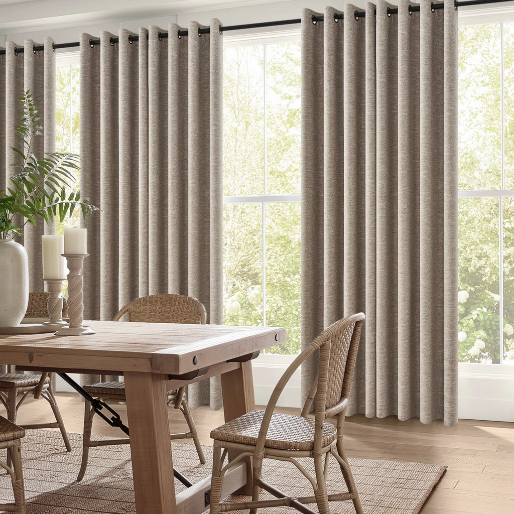 Dennan Curtains , Grommet Top Thick 100% Blackout Drapes Full Light Blocking Curtains (Set of 2)