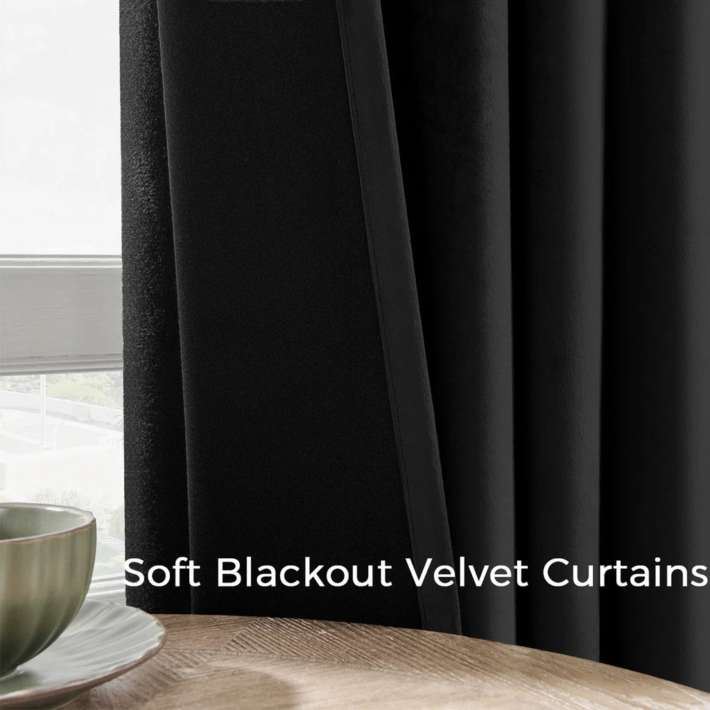 Ike Solid 70%-85% Blackout Rod Pocket Back Curtain Panels (Set of 2)