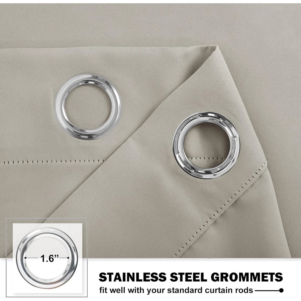 Small Window Curtains Valances Thermal Insulated Home Decor Blackout Grommet Tier Curtains Drapes for Basement/Kitchen Window, 2 Panels