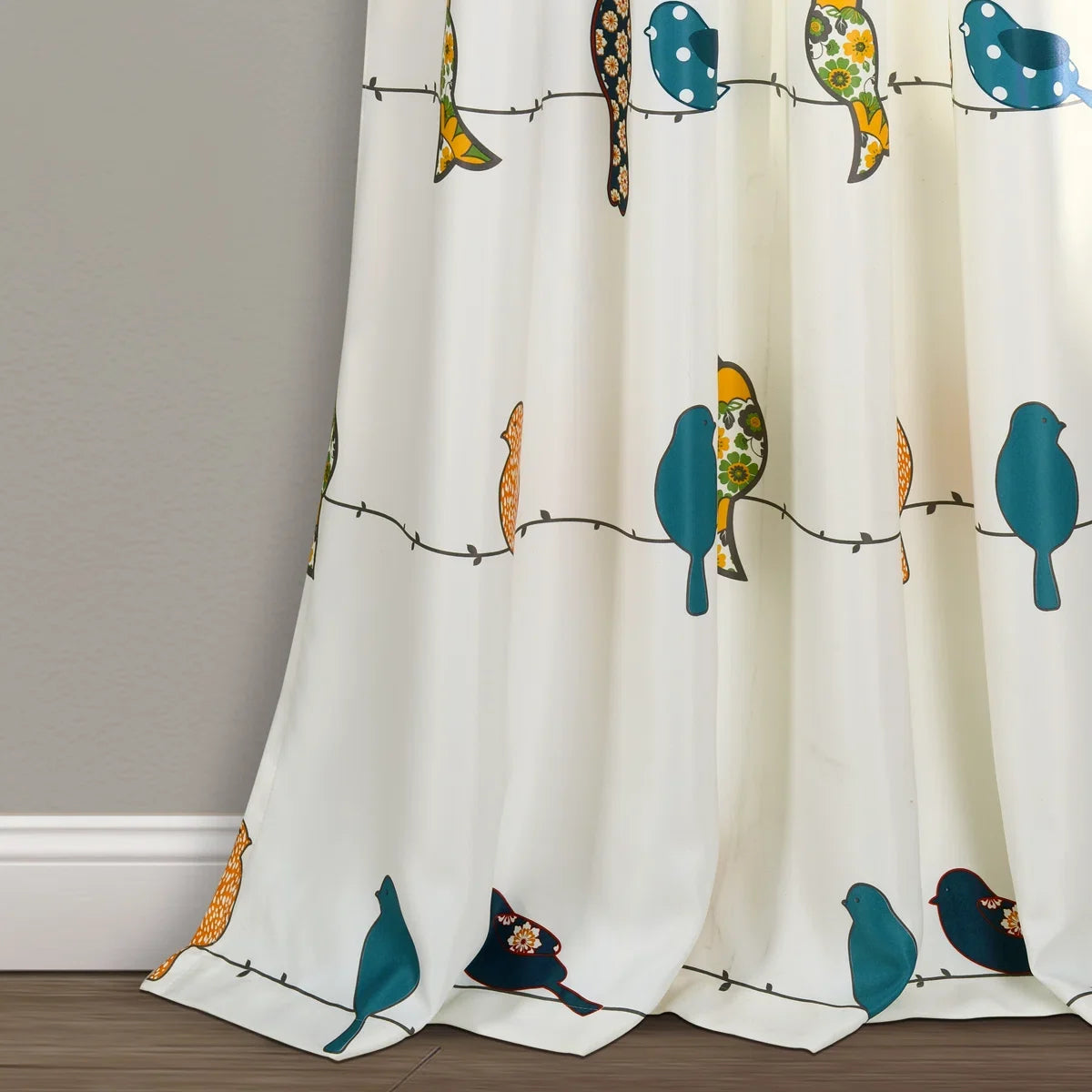 Rowley Birds Room Darkening Thermal Rod Pocket Curtain Panels (Set of 2)