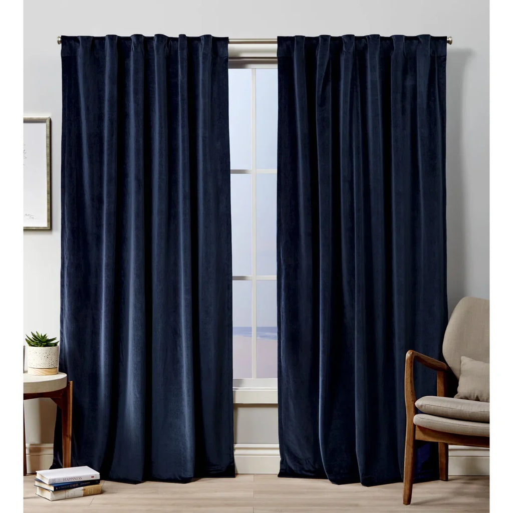 Tremblay Velvet Room Darkening Curtain Pair (Set of 2)